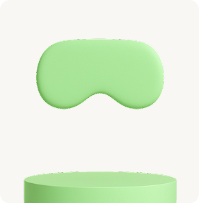 Minimal green 3D shape above pedestal